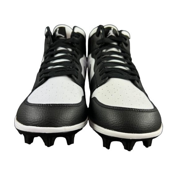 Nike Jordan 1 Mid TB Panda Black White Football Cleats FJ6805-100 Men's Sz 10-13 - Picture 2 of 9